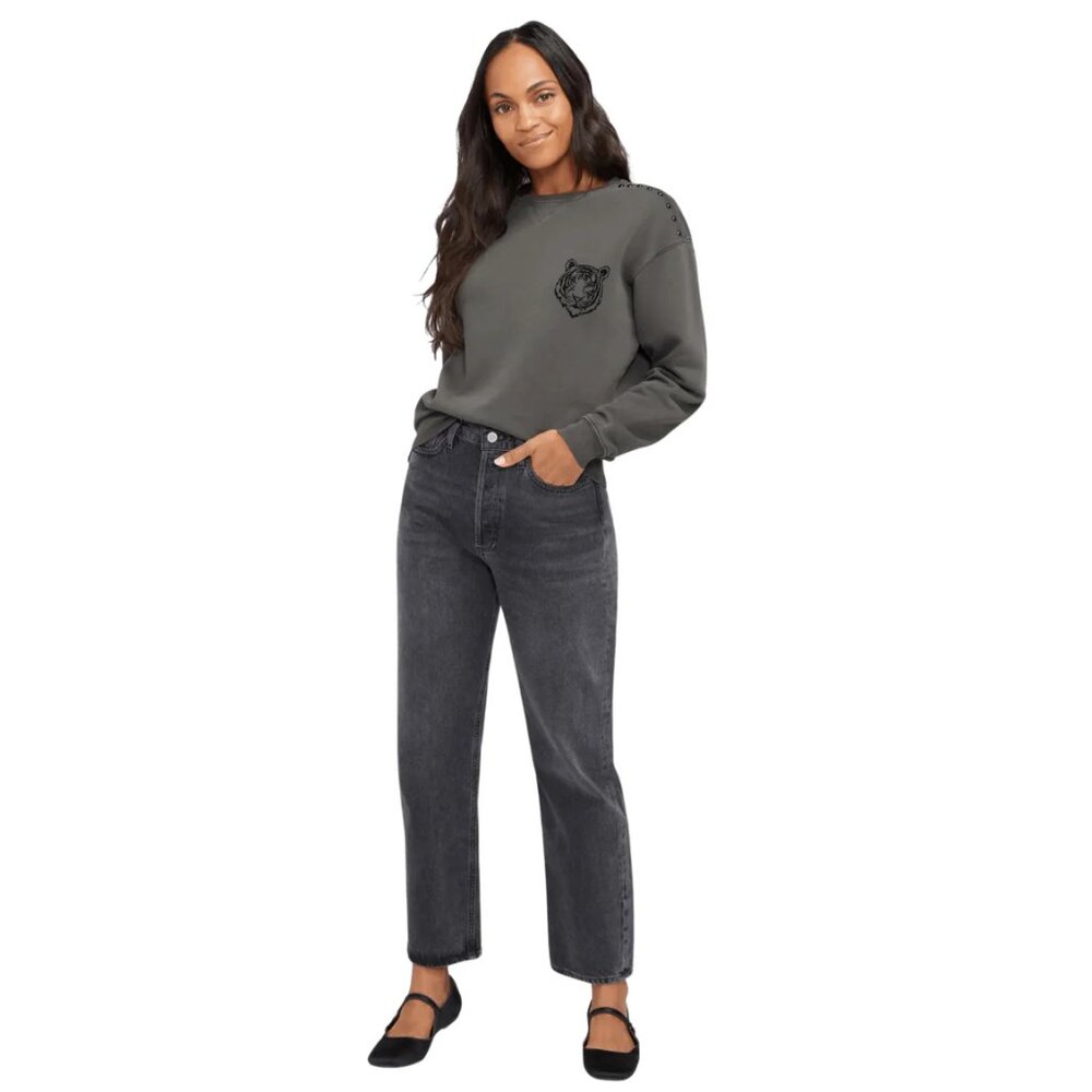 Wildfox Wild Heart Cody Sweatshirt in Washed Black